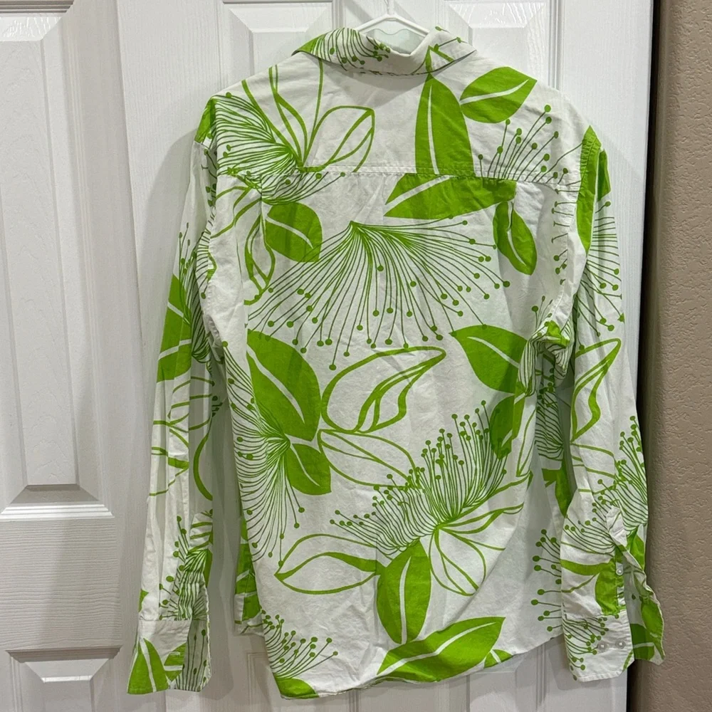 Report Collection - Trend Lime Green Floral Button-Up Shirt - size L - Picture 5 of 7